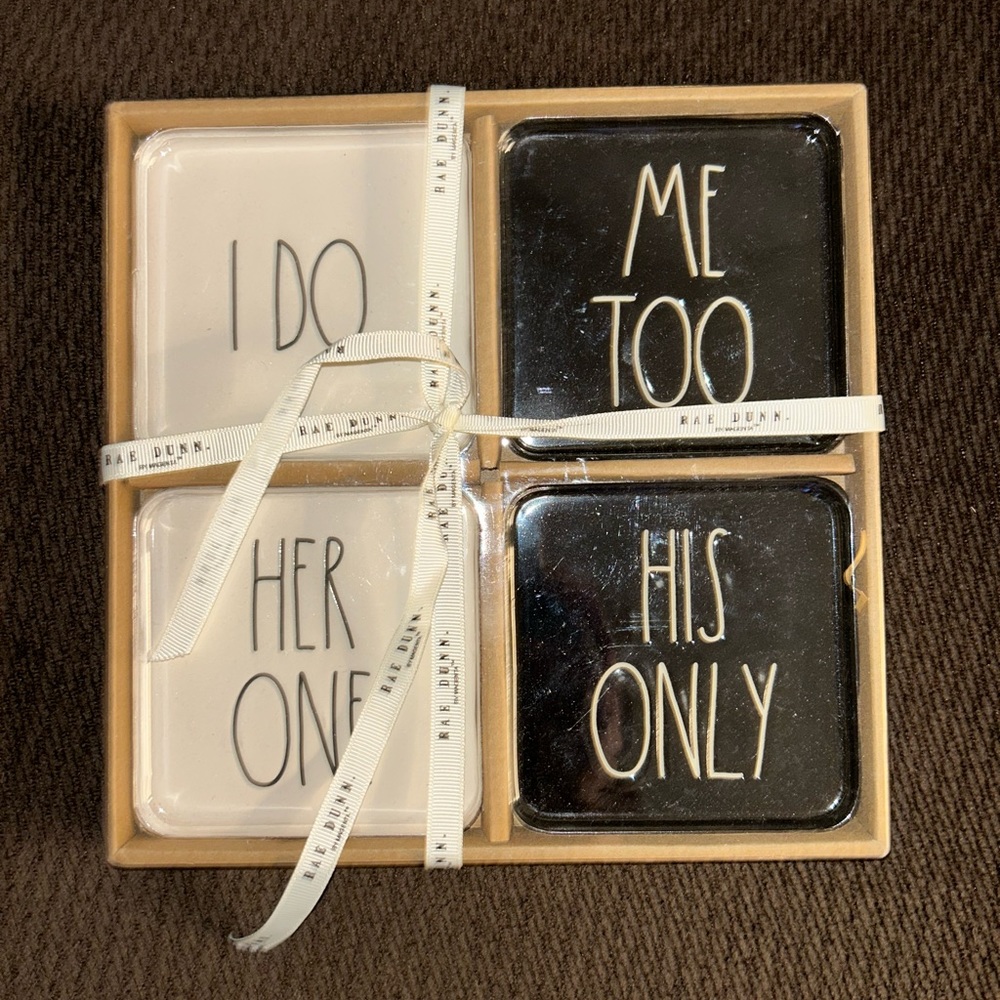 Rae Dunn wedding coaster set